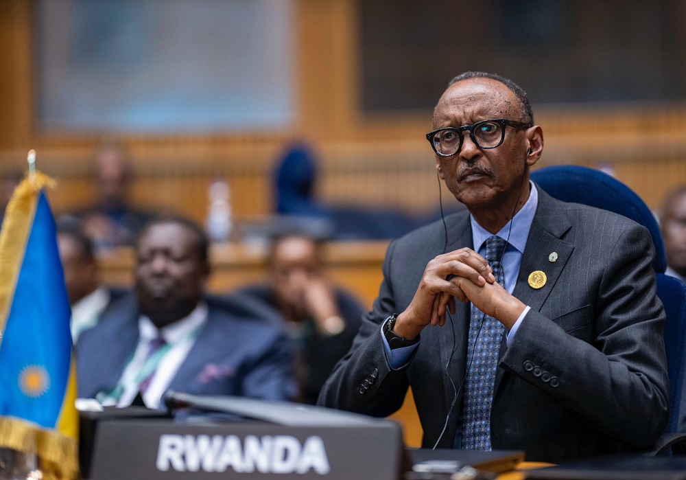 President Kagame at the African Union (AU) Peace and Security Council meeting in Addis Ababa on February 14, 2025.