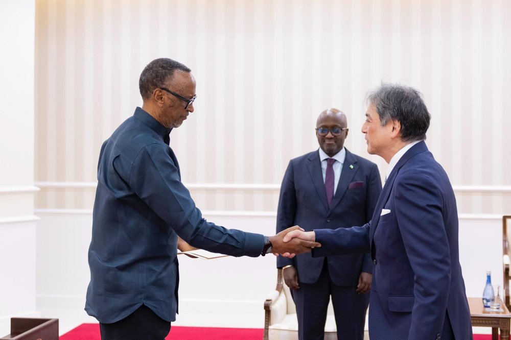 President Kagame also received credentials from Japan’s ambassador, Kazuya Nakajo.