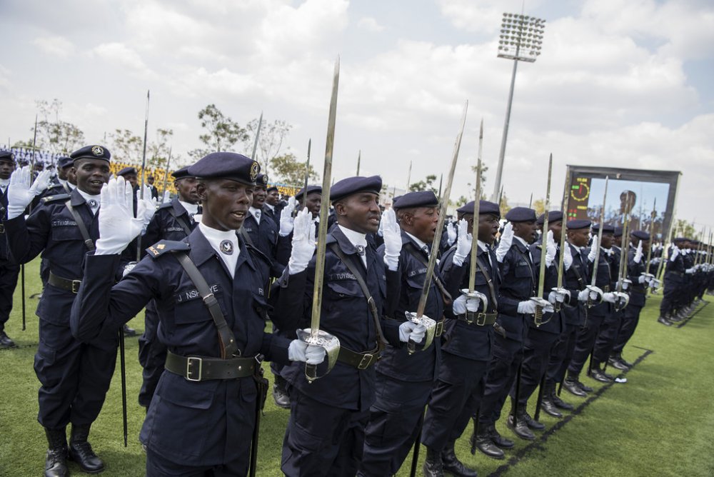 Police parade at Rwanda police training academy. File Photo