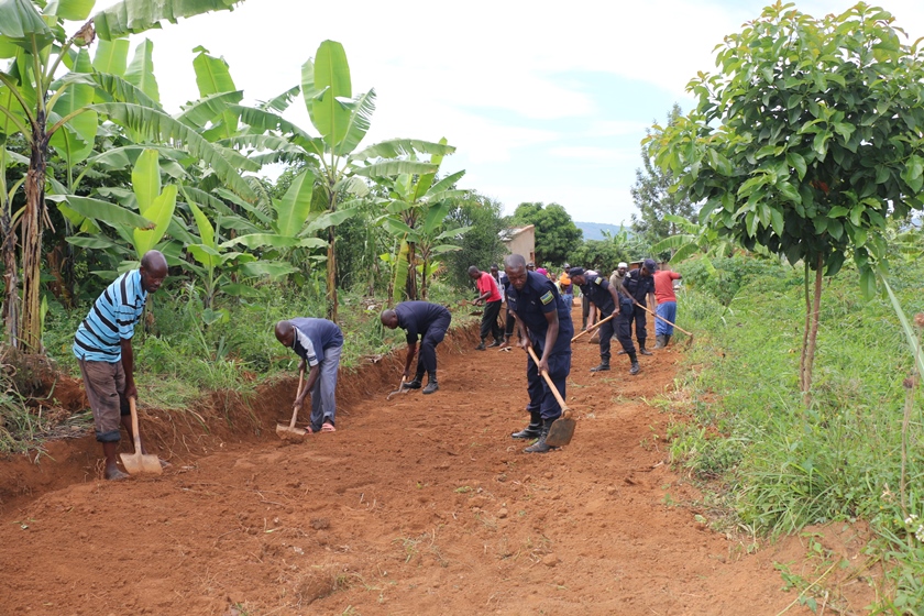 Police joined residents of Gatare to create a road linking them to other villages.