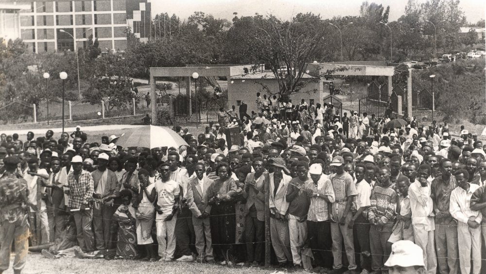 Citizens turned up in large number at the former CND to attend the inauguration ceremony of new leaders after the 1994 Genocide against the Tutsi.