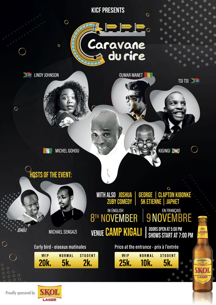Caravane du rire is a festival that will start in Kigali, continue to Burundi and have its finale in Congo.