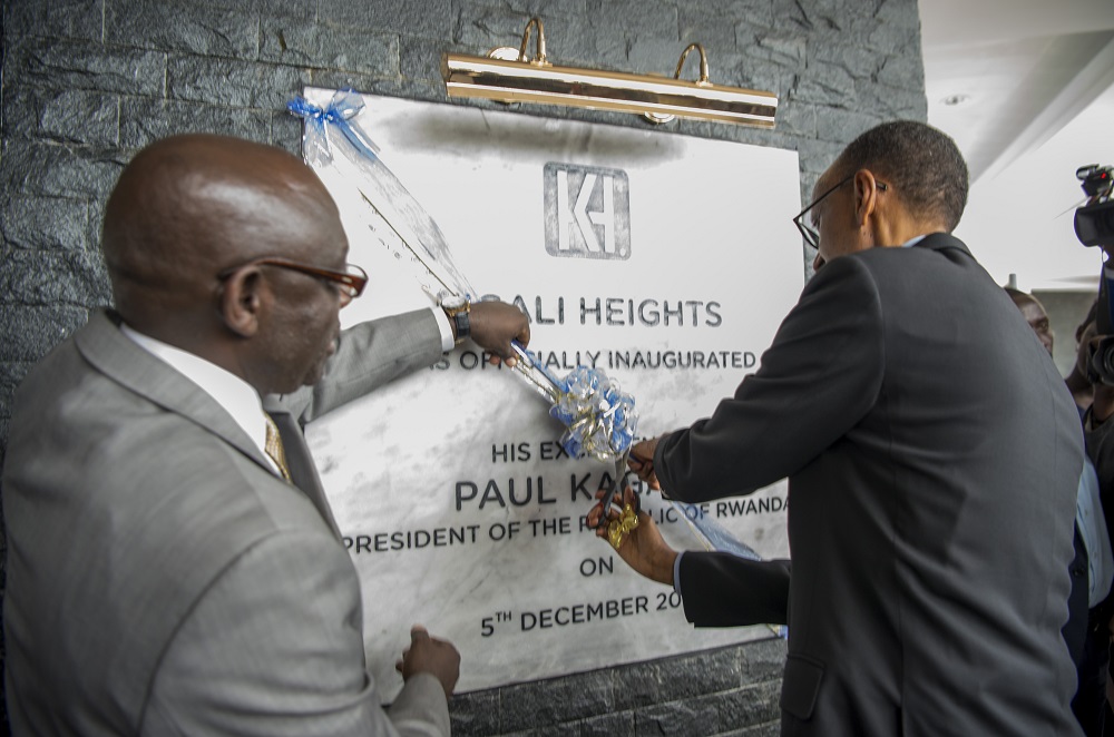 President Kagame attended the official inauguration of the Kigali Heights building in 2016.