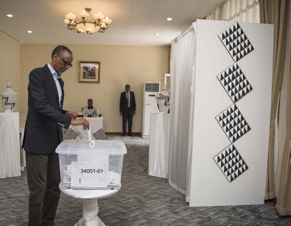 President Kagame casts his vote in China