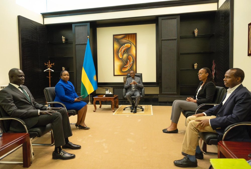 President Paul Kagame has received the CEO of NBA Africa, Clare Akamanzi, and Amadou Gallo Fall, the President of the Basketball Africa League. 