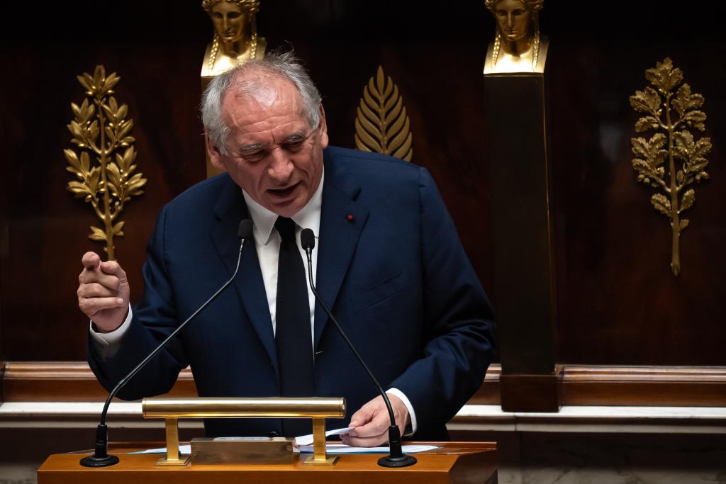 French Prime Minister Francois Bayrou delivers his general policy statement prior to a confidence vote over budget cut plan, in Paris, France, Sept. 8, 2025. French Prime Minister Francois Bayrou on Monday lost his confidence vote in the French National Assembly over his budget plan seeking to save 44 billion euros per year in government spending.