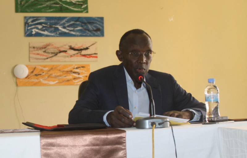 Chief Justice, Prof. Sam Rugege speaks at the retreat
