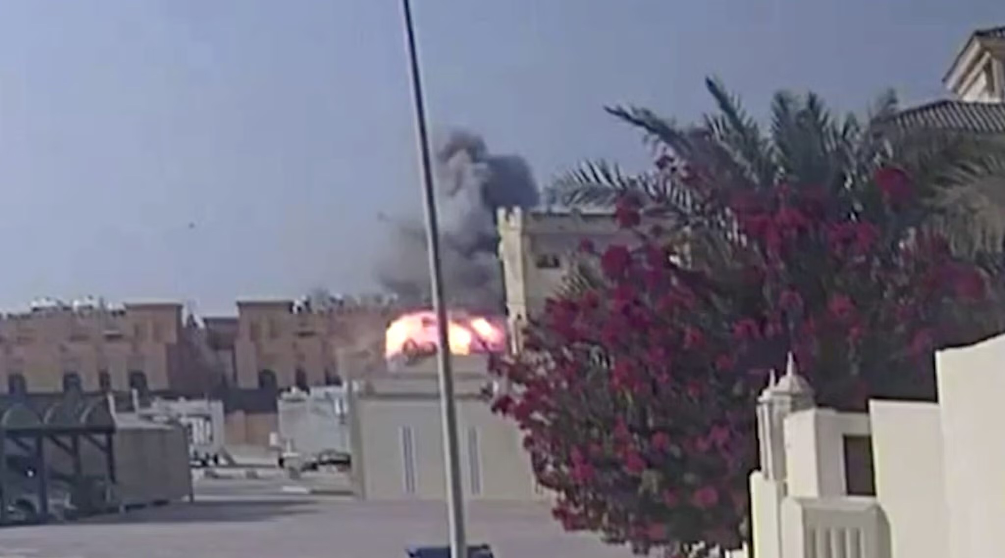 Security footage captures the moment of an Israeli strike targeting Hamas leaders in Doha, Qatar, on September 9, 2025.