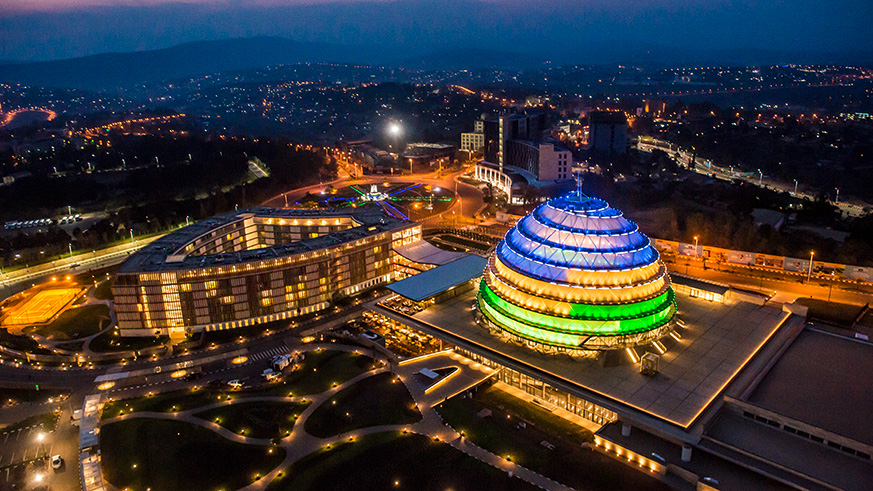 An aerial view of the Radisson Blu Hotel & Convention Centre, Kigali.