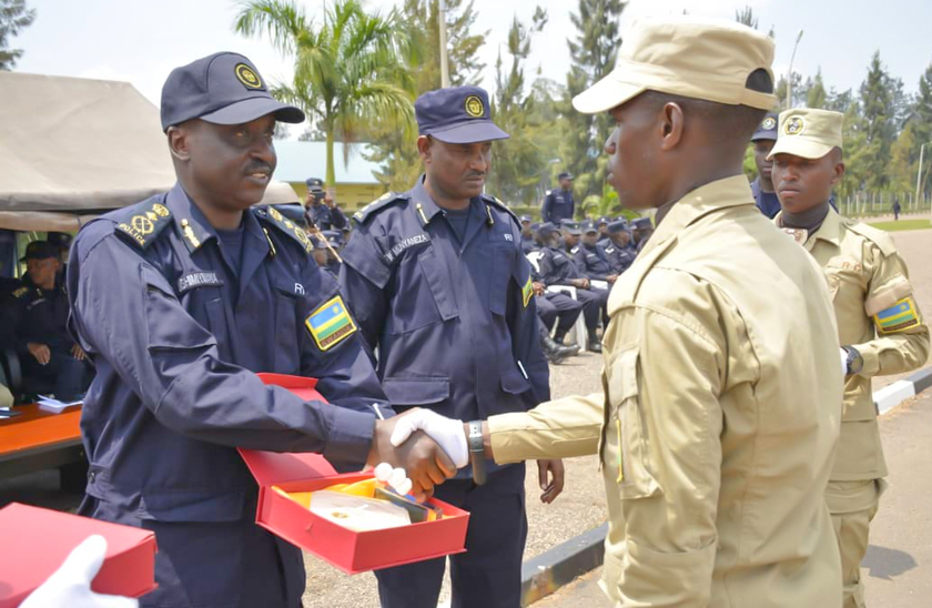 Commissioner of Police (CP) Vianney Nshimiyimana congratulated the trainees and trainers for the “job well done.”