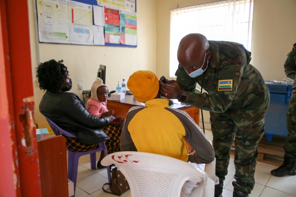RDF officer attending to patients in Kenya. Photo MoD  