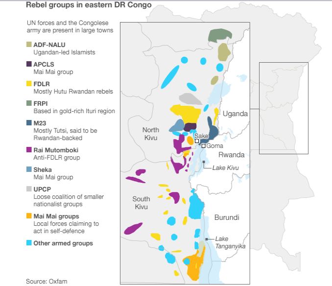 An Estimated of Where Armed Groups were in November, 2012 based on the best available information. The conflict is changing Daily. On this Map Don’t consider M23 since it is no longer on the List