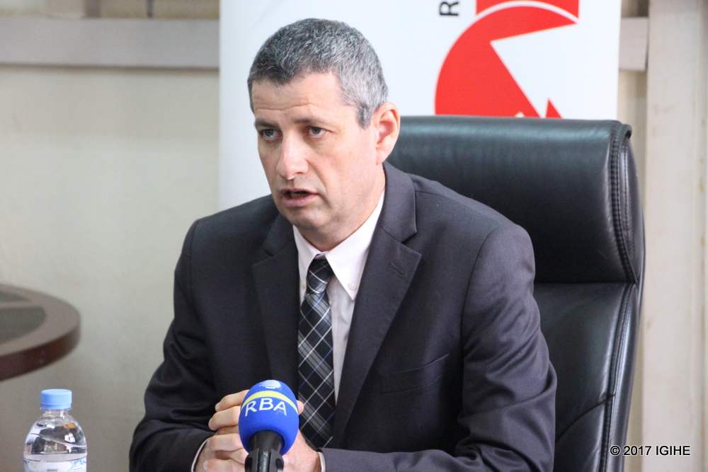 The Chief Executive Officer of Rwanda Energy Group (REG), Ron Weiss speaks in a press conference