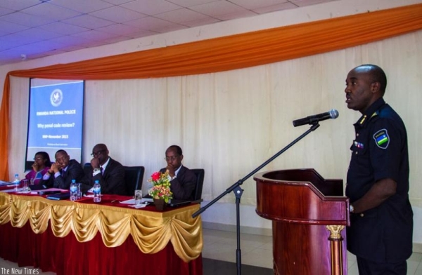 ACP Theos Badege, the head of Criminal Investigation Department at Police speaks at the workshop yesterday
