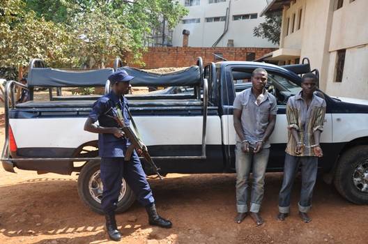 Inspector General of Police, Emmanuel Gasana (Foreground Right)