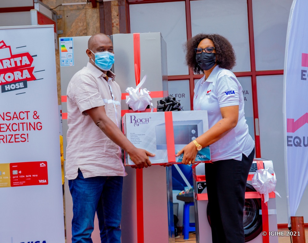 Robert emerged among lucky winners and walked away with a microwave. 
