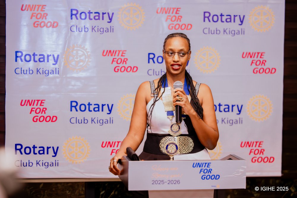 The outgoing president of Rotary Club Kigali-Doyen, Ida Alexandra de Cordier, expressed pride in the club’s achievements over the past year, highlighting various initiatives aimed at improving community well-being.
