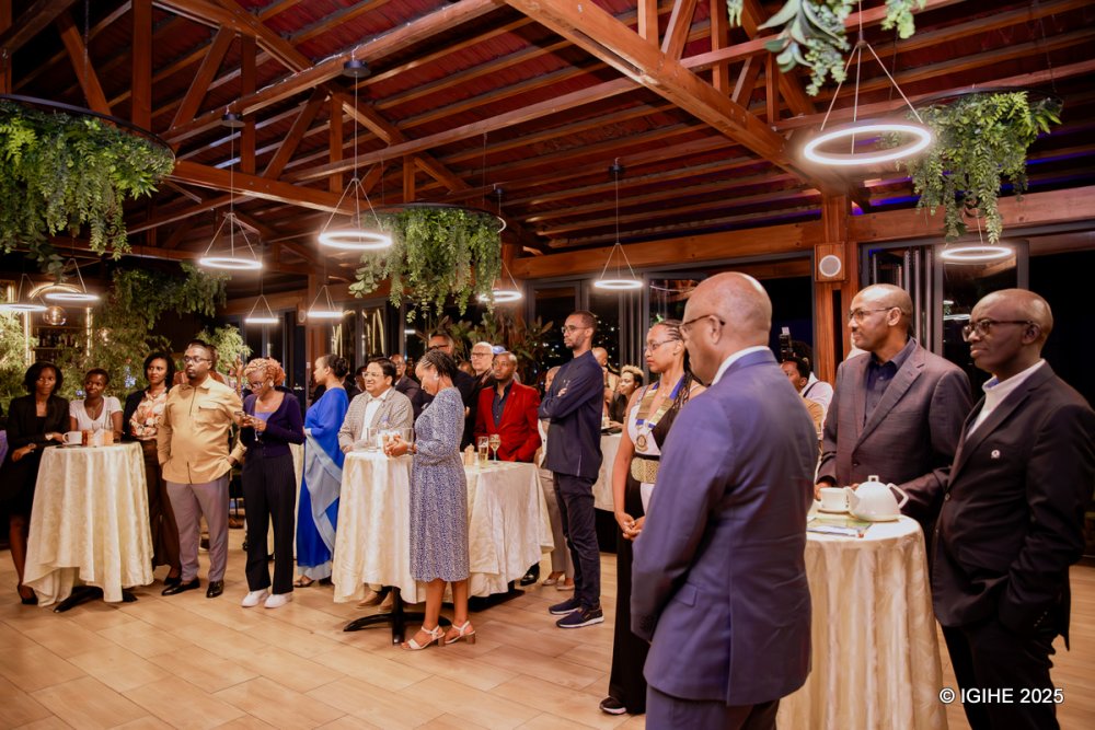 A diverse group of members from Rotary Club Kigali-Doyen gathered to witness the installation of Dr. Alexis Muderevu as the club’s new president.
