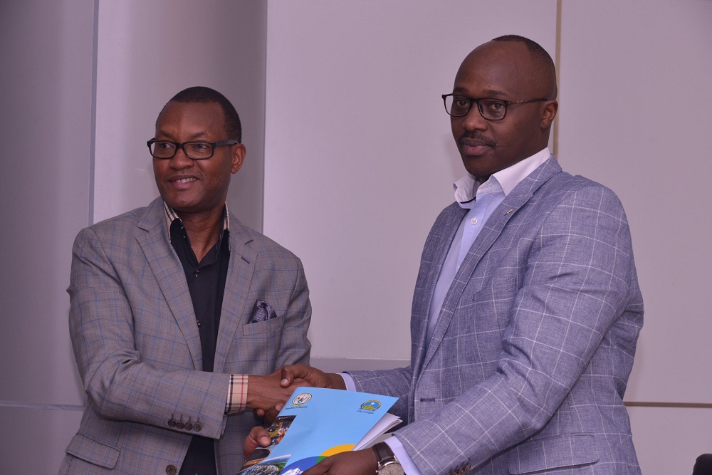 The Acting Kigali city mayor, Parfait Busabizwa has handed over to newly elected Kigali city mayor, Pudence Rubingisa.