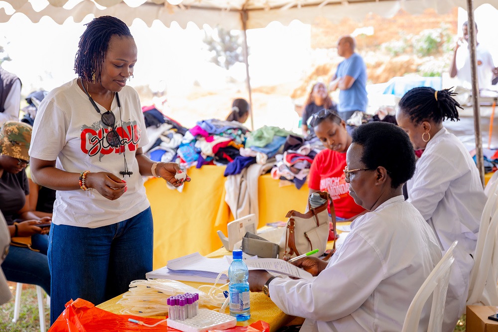 Rucyahana Joy, the leader of Worship Harvest Church, emphasized that supporting underprivileged communities is a core mission of the church.