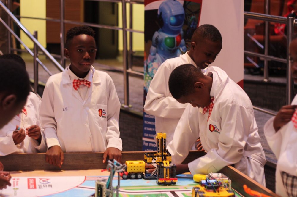 Leaners from New Generation Academy exhibited their skills in robotics during the contest. 