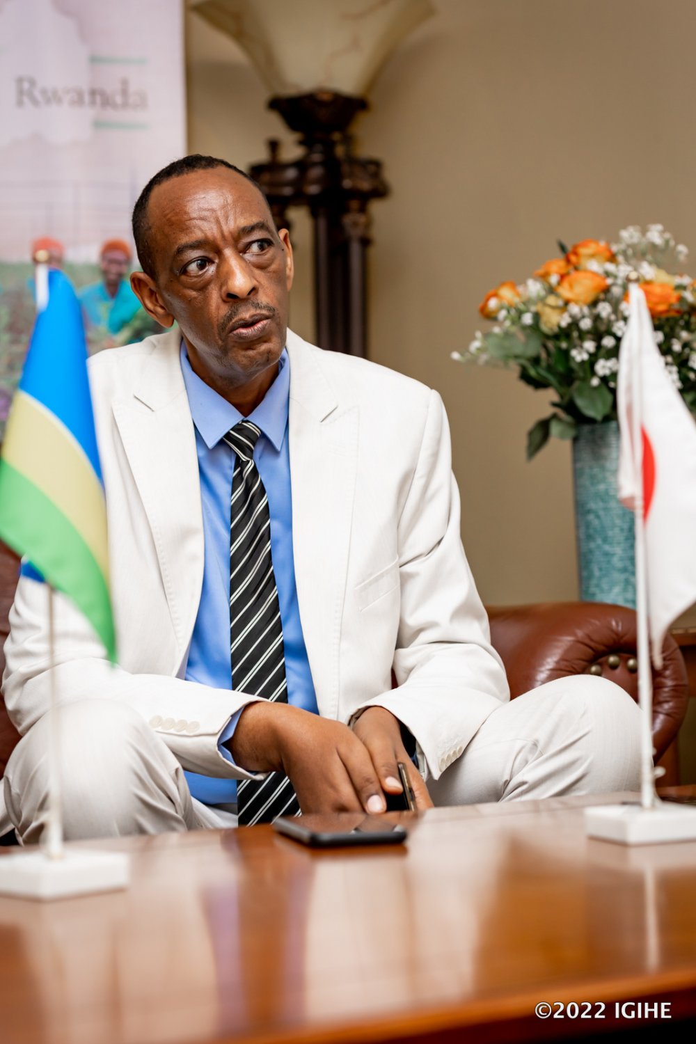 Anicet Rwama heads the association of Rwandans who studied in Japan. He was among participants of the event.
