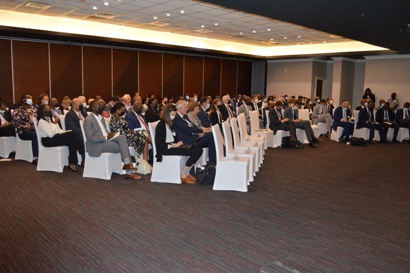The delegation led by French Minister of Trade during discussions with members of Rwanda's Private Sector Federation.  