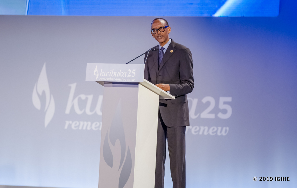 Delivering his remarks at the opening of the 100 days mourning; President Paul Kagame thanked Rwandans, who joined hands to recreate the country from the dark past observing that genocide won’t happen again
