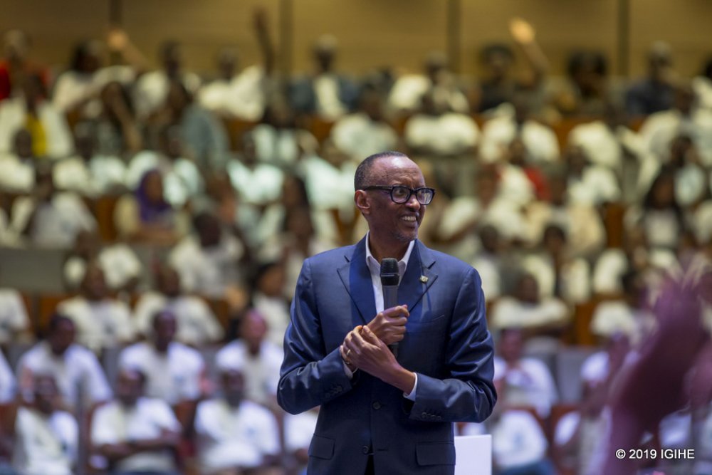 Kagame reminded them of values that should characterize the youth where he advised them against outsourcing foreign cultures