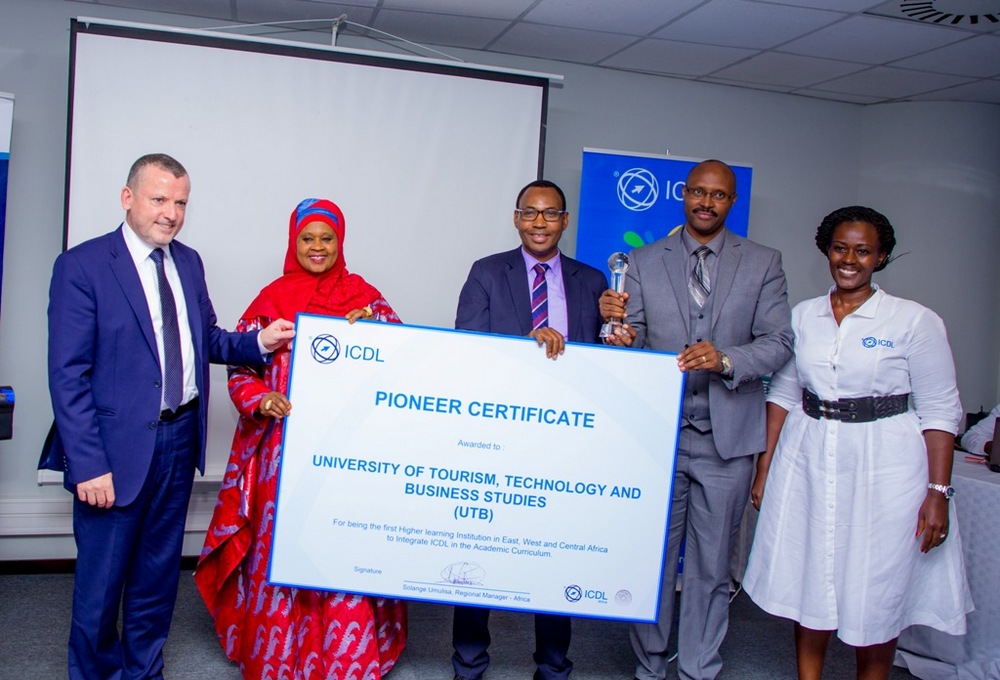 The University of Tourism, Business and Technology was awarded for being the first university in the region to integrate the ICDL programme in their academic curriculum.