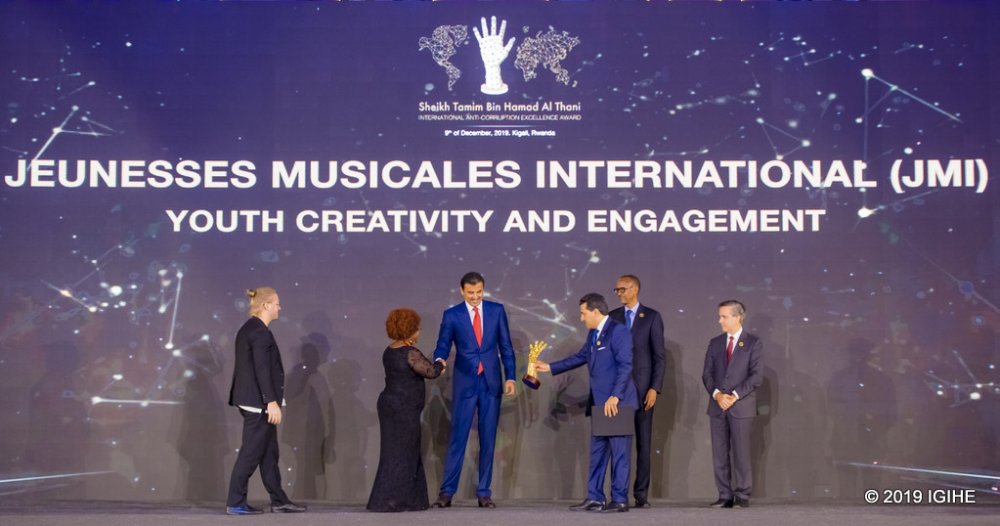 Jeunesses Musicales International (JMI) from Belgium renowned for ‘Fair Play’, a global competition bringing artistes with music that condemn corruption.