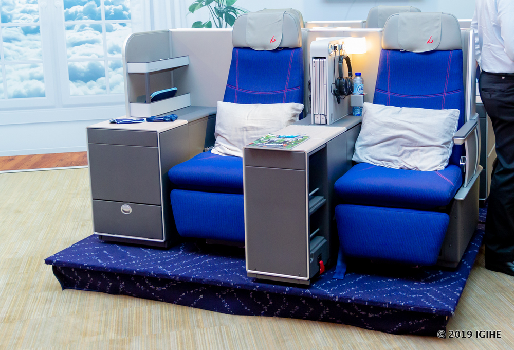 The redesigned interior structure of Brussels Airlines was exhibited yesterday at Kigali Convention Centre