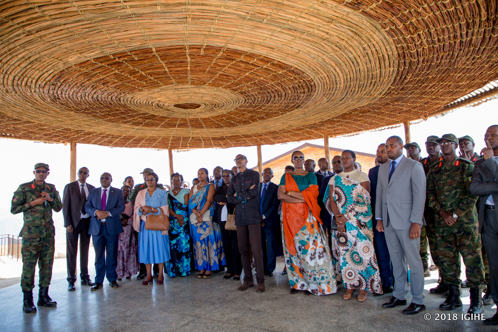 President Paul Kagame and First Lay Jeannette Kagame was joined by different seniior government officials  at the launch of the village
