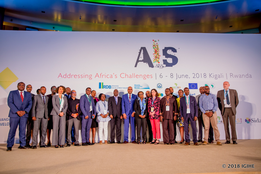 Officials pose for a photo after the opening of the summit