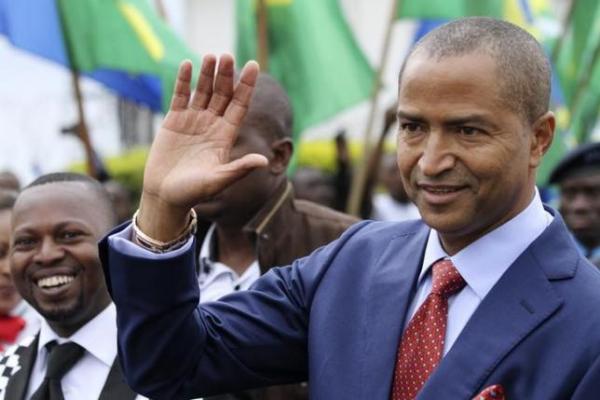 Moise Katumbi, arrives for a two-day mineral conference in Goma March 24, 2014.