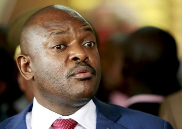 Burundi's President Pierre Nkurunziza addresses a news conference attended by the visiting United Nations Secretary-General Ban Ki-moon (not seen in picture) in the capital Bujumbura February 23, 2016.