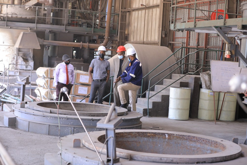 Prof. Lyambabaje was taken through production processes.  