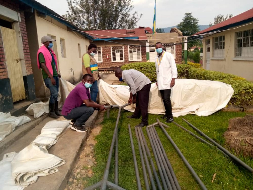 Rwahi Health Center received tents to be used during the ongoing inoculation program.  