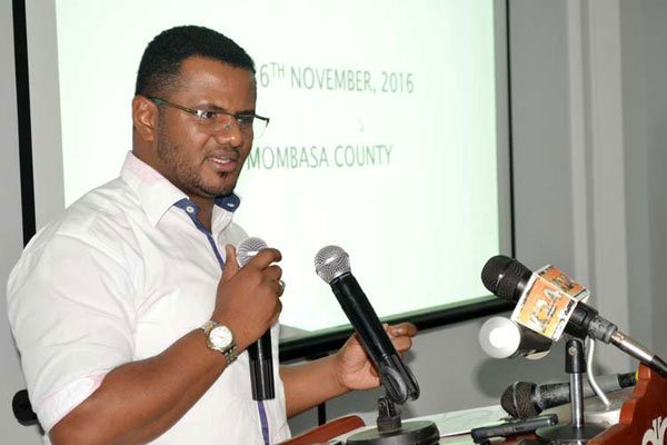 Mombasa Senator Hassan Omar at Whitesands Beach Resort and Spa in Mombasa on November 4, 2016.