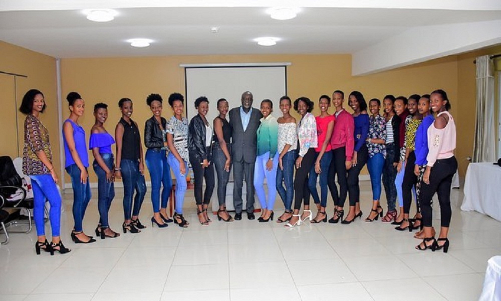 Senator Rutaremara in the middle of the pageants contesting for Miss Rwanda 2019 crown