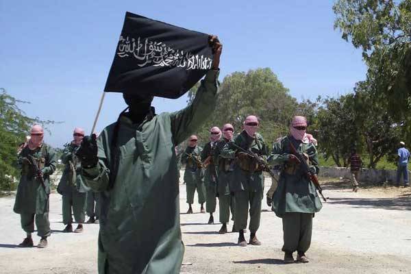 Al-Shabaab militants training in Somalia.