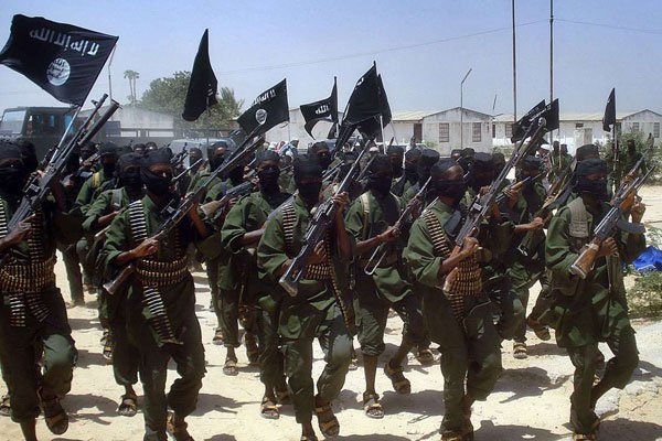 A file photo taken on February 17, 2011 shows Al-Shabaab Islamists doing drills at a village in Lower Shebelle region in Somalia. The group is loyal to Al-Qaeda.