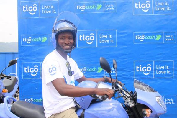Shabani Nkomejekuyisenga on his new motorcycle. Courtesy photo