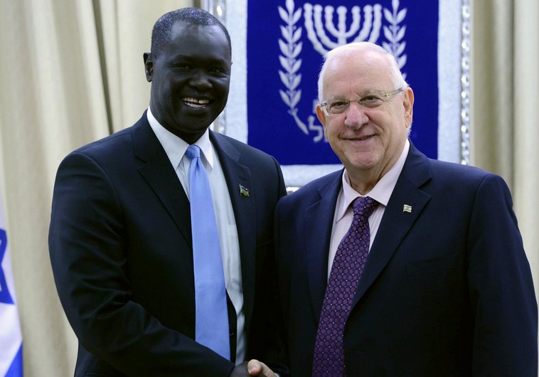 South Sudan Ambassador to Israel MR. RUBEN MARIAL BENJAMIN with President Rivlin