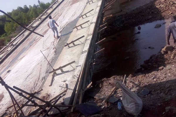 A section of the Sh1.2 billion Sigiri Bridge in Budalang'i Constituency that collapsed on June 26, 2017.
