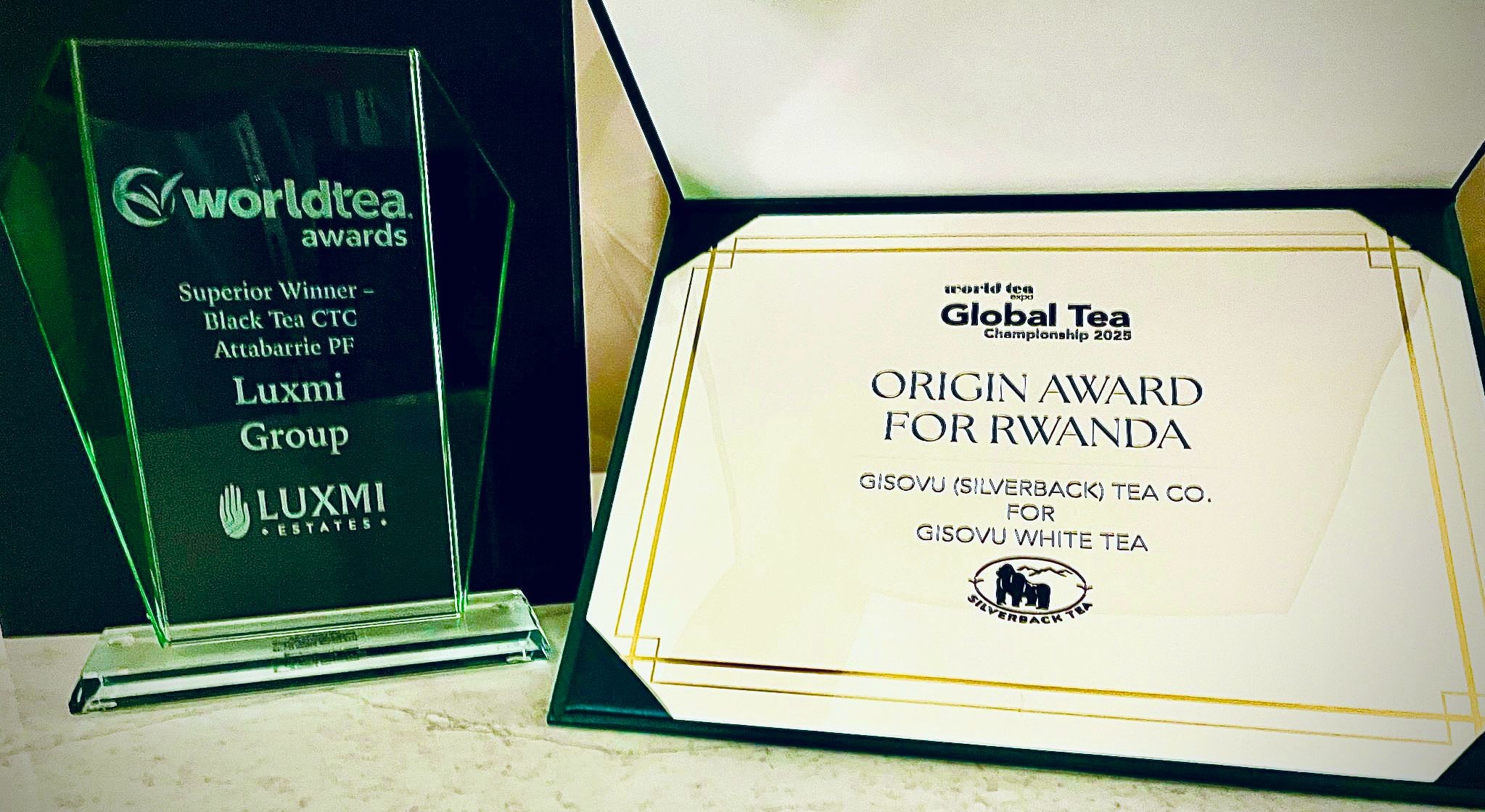 Silverback's Gisovu Tea from Rwanda, a subsidiary of Luxmi Tea, earned international acclaim by winning the prestigious Origin Award in the white tea category at the World Tea Expo 2025, held in Las Vegas.