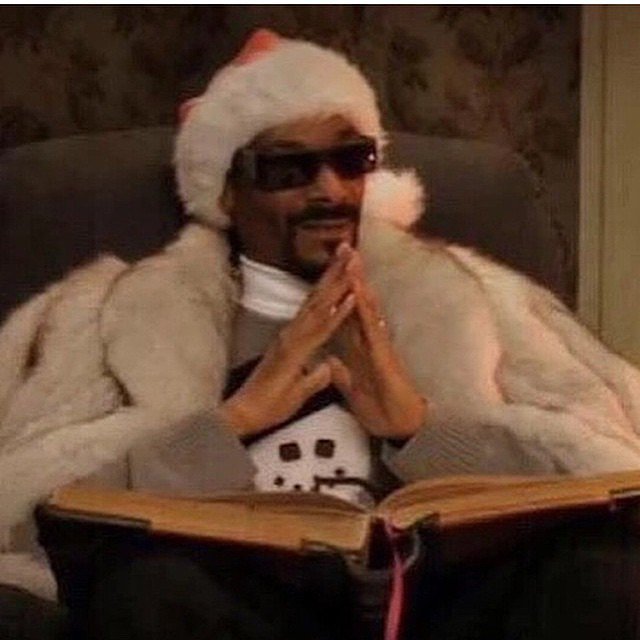 Snoop Dogg was all dressed up in festive gear as he prepared to tell a Christmas story