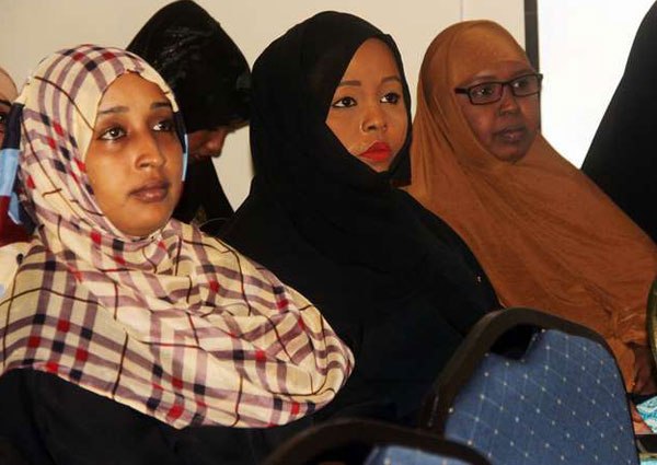 Somali youth attend an anti-radicalisation meeting at Pride Inn hotel in Mombasa on September 19, 2016. The community’s youth forum expressed disappointment with the young women who attacked a police station.