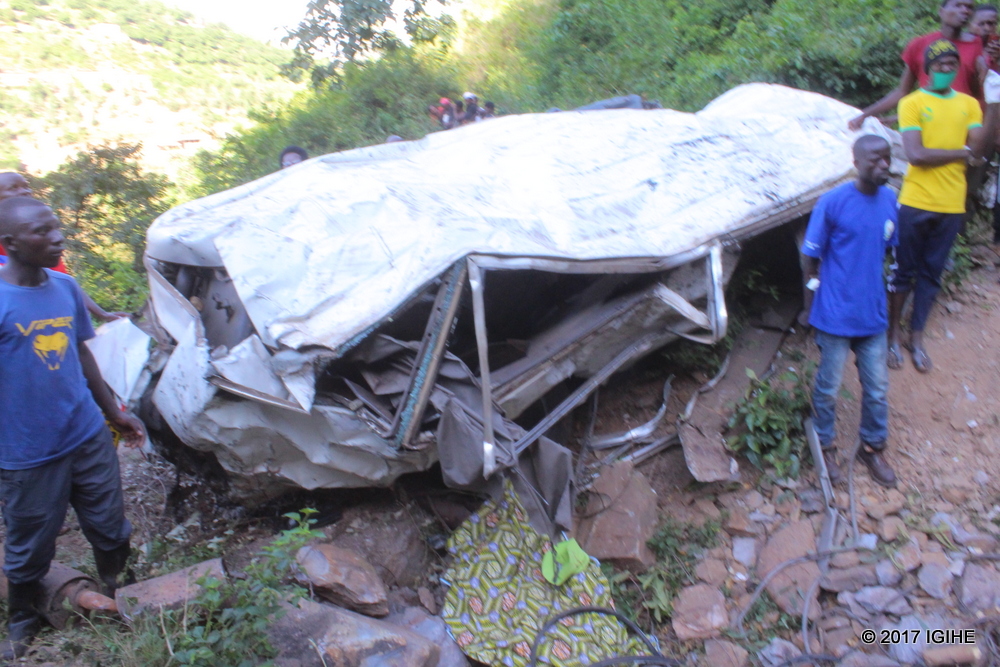 A public transport bus that involved in road accident at Shyorongi, Rulindo District