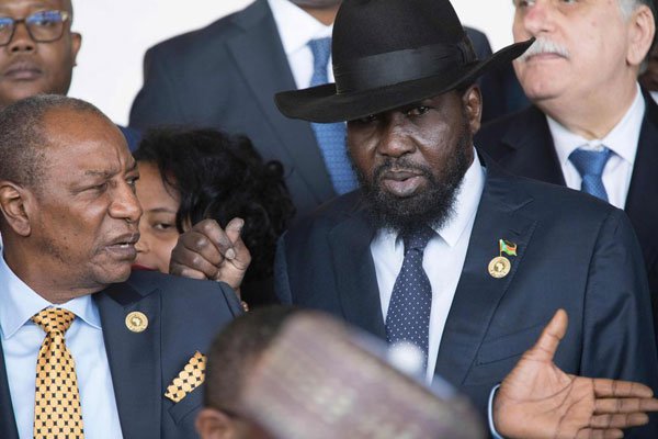 South Sudan President Salva Kiir. There were emotional scenes at the Jomo Kenyatta International Airport on April 1, 2017 when family and friends received bodies of the Kenyan aid workers killed in South Sudan last week.